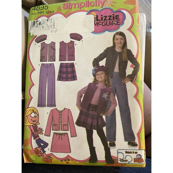 Simplicity Other - Simplicity 4895 Lizzie McGuire Sewing Pattern Kids Size 3-6 Uncut 2004 Disney